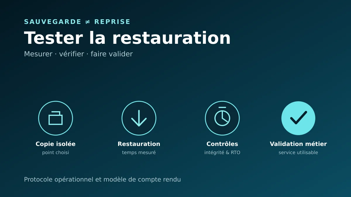 Test chronométré de restauration d'une sauvegarde pour une PME